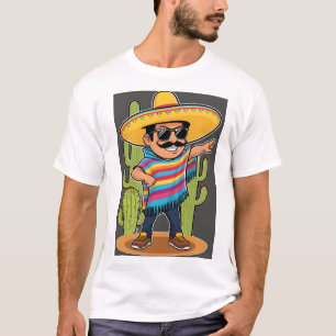 Dabbing Mexican Poncho Cinco de Mayo Men Sombrero  T-Shirt