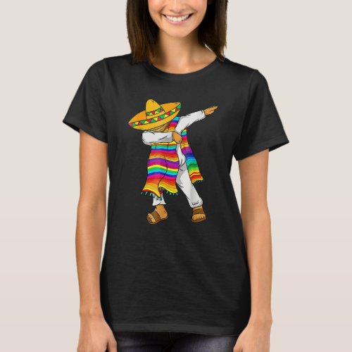Dabbing Mexican Poncho Cinco De Mayo  Serape Blank T_Shirt