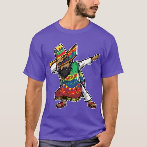 Dabbing Mexican Poncho Mexico Cinco De Mayo Sombre T_Shirt