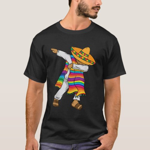 Dabbing Mexican Poncho Shirt Cinco De Mayo Costume