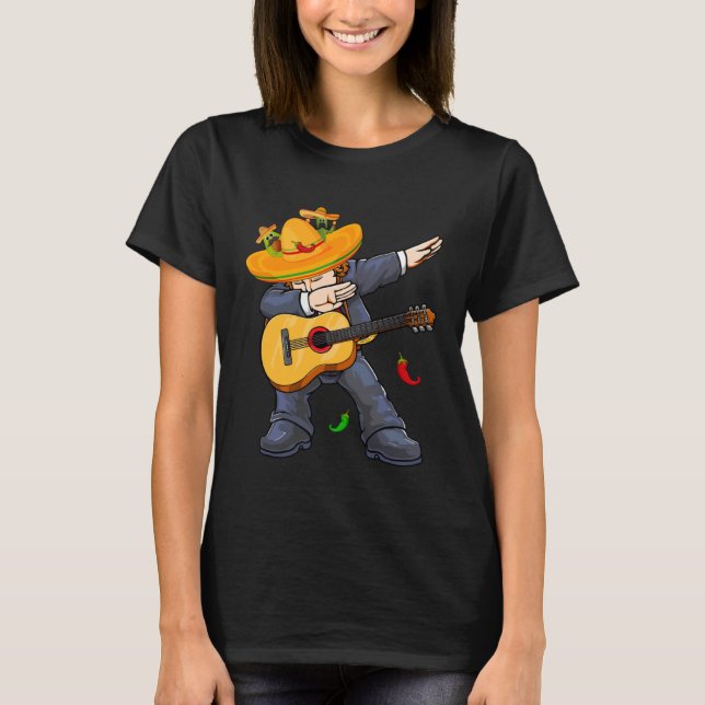 Dabbing Mexico Mariachi & Guitar Cinco De Mayo Boy T-Shirt (Front)