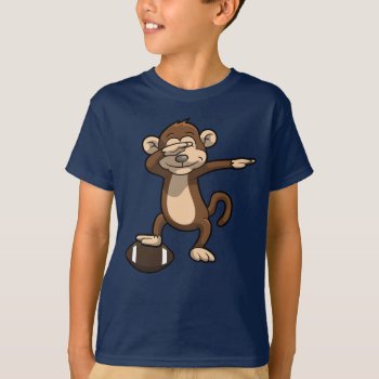 Dabbing Monkey Football Dab T-shirt by clonecire at Zazzle