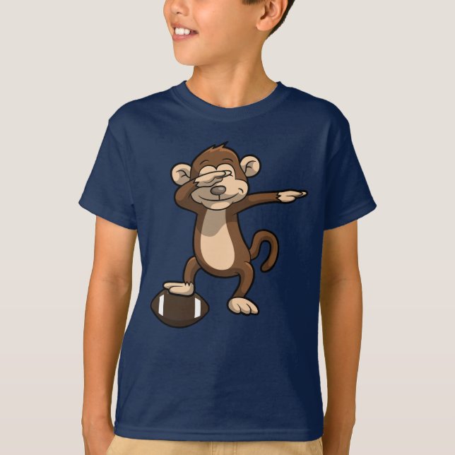 Dabbing Monkey Football Dab T-Shirt (Front)