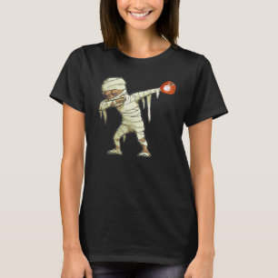 Dabbing Mummy Baseball Halloween Pumpkin Horor Dan T-Shirt