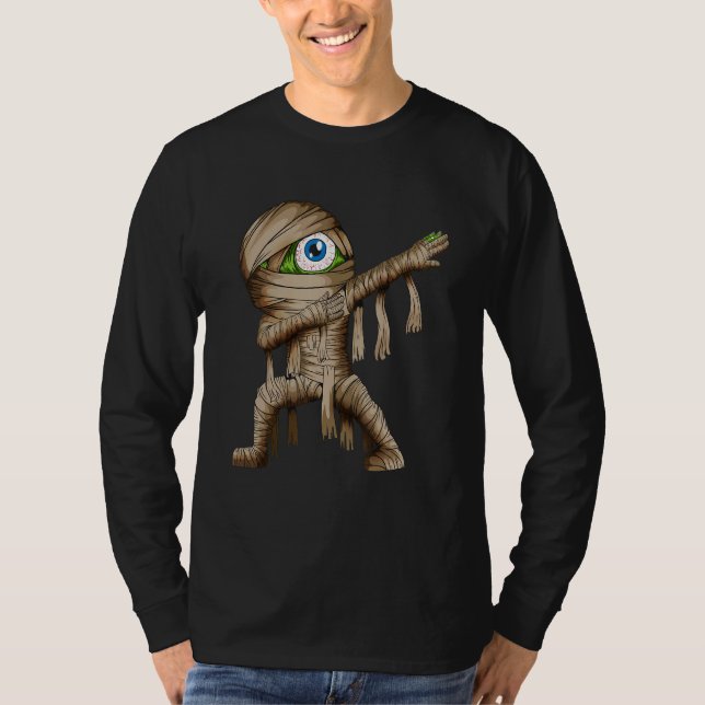 Dabbing Mummy Halloween Dab Fan  Scary Stories T-Shirt (Front)