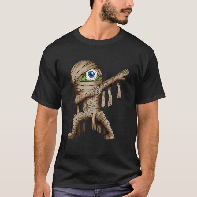 Dabbing Mummy Halloween Dab Fan  Scary Stories T-Shirt (Front)