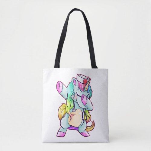 Dabbing Nurse Unicorn Tote Bag