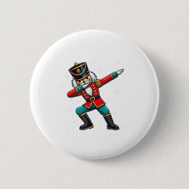 Dabbing Nutcracker Christmas Costume Matching Fami Button (Front)