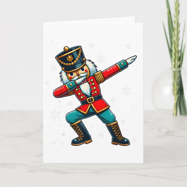 Dabbing Nutcracker Christmas Costume Matching Fami Card (Front)