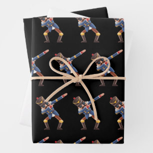 Dabbing Nutcracker Christmas Holiday Wrapping Paper Sheets