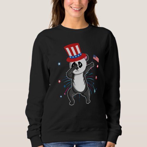 Dabbing Panda 4th Of July Independent Day Patrioti Sweatshirt