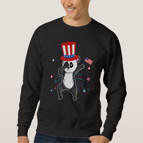 Dabbing Panda 4th Of July Independent Day Patrioti Sweatshirt