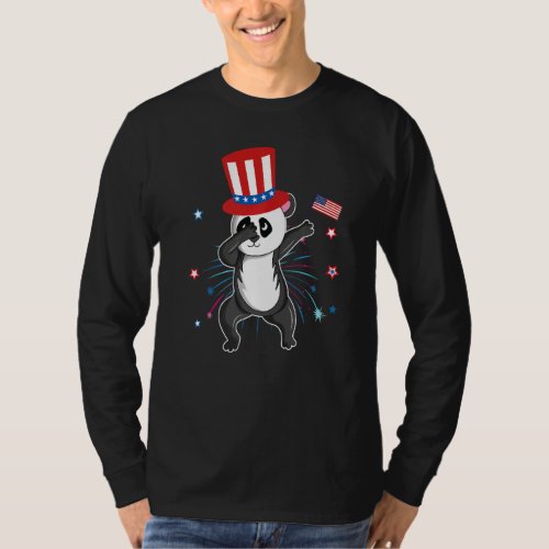 Dabbing Panda 4th Of July Independent Day Patrioti T_Shirt