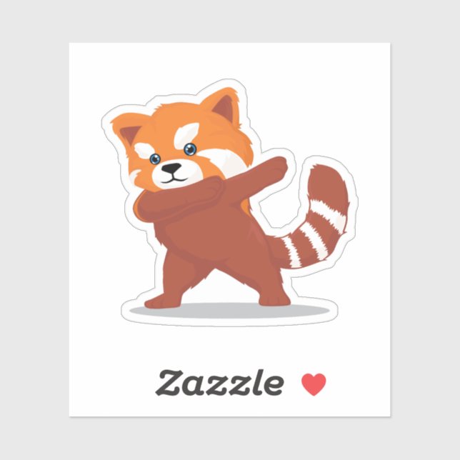 Dabbing Panda - Cute Kawaii Dabbing Red Panda Gift Sticker (Sheet)