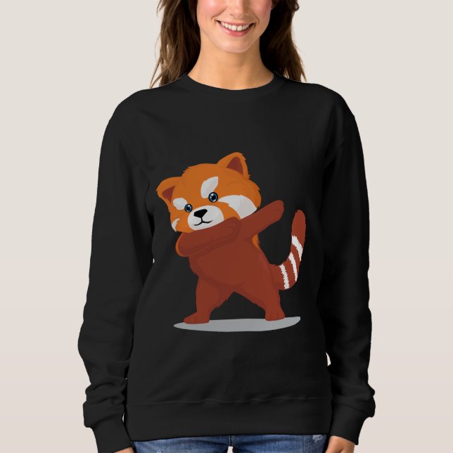 Dabbing Panda - Cute Kawaii Dabbing Red Panda Gift Sweatshirt (Front)
