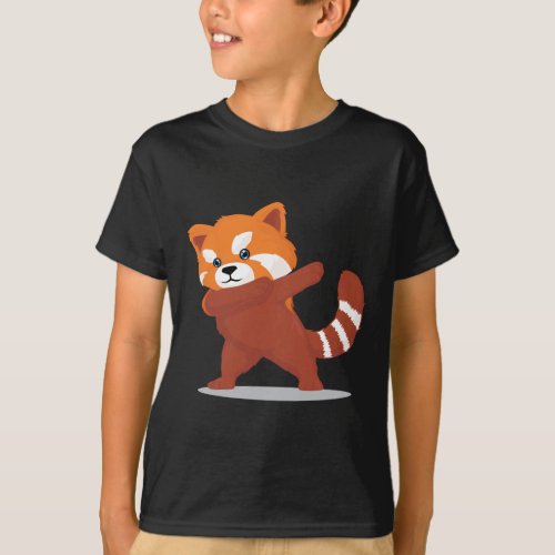 Dabbing Panda _ Cute Kawaii Dabbing Red Panda Gift T_Shirt