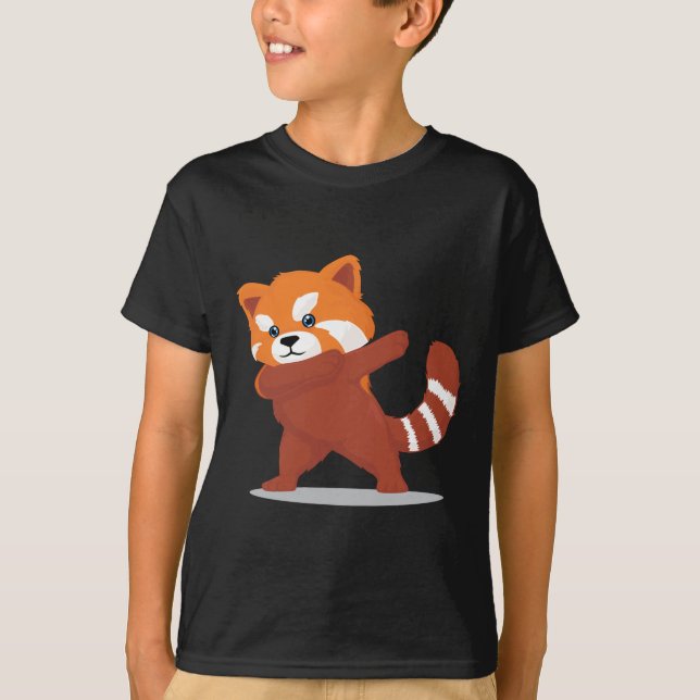 Dabbing Panda - Cute Kawaii Dabbing Red Panda Gift T-Shirt (Front)