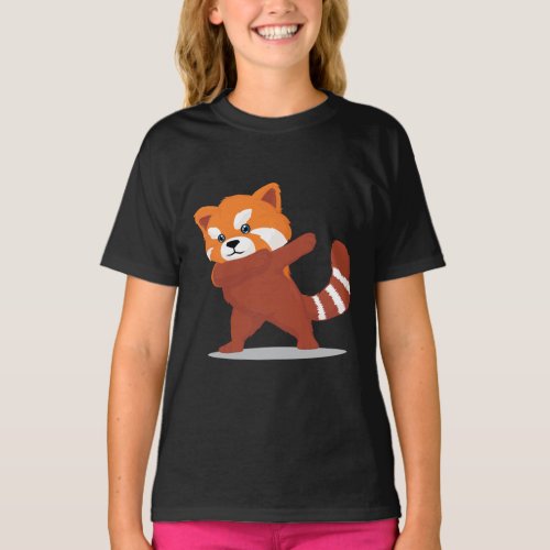 Dabbing Panda _ Cute Kawaii Dabbing Red Panda Gift T_Shirt