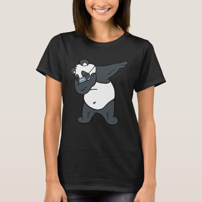 Dabbing Panda  Face Mask Panda T-Shirt (Front)