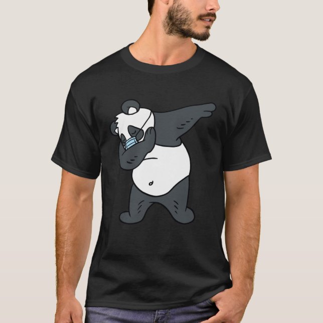 Dabbing Panda  Face Mask Panda T-Shirt (Front)