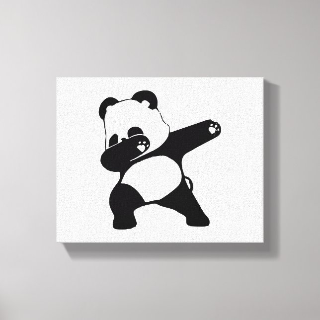 Dabbing Panda, Funny Panda dab dance Canvas Print (Front)