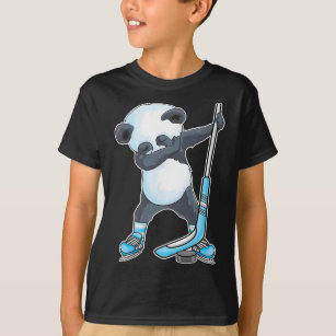 Dabbing panda Ice Hockey panda Kids Boys Fun ice H T-Shirt