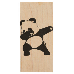 Dabbing Panda   Wood Flash Drive