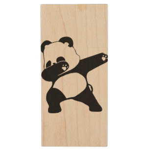 Dabbing Panda Wood Flash Drive