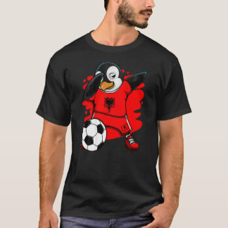 Dabbing Penguin Albania Soccer Fans Jersey Footbal T-Shirt