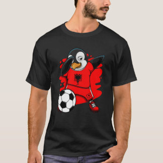 Dabbing Penguin Albania Soccer Fans Jersey Footbal T-Shirt