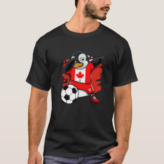 Dabbing Penguin Canada Soccer Fans Jersey Football T-Shirt