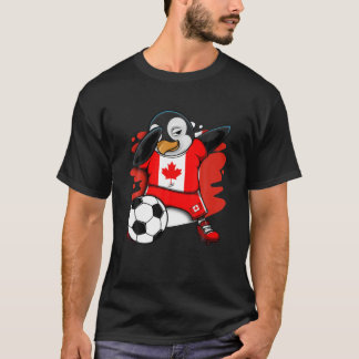 Dabbing Penguin Canada Soccer Fans Jersey Football T-Shirt