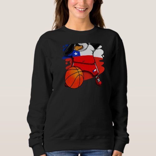 Dabbing Penguin Chile Basketball Fans Jersey Bball Sweatshirt