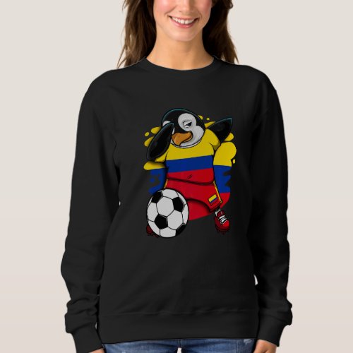 Dabbing Penguin Colombia Soccer Fans Jersey Footba Sweatshirt