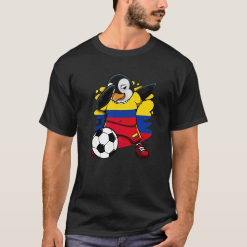 Dabbing Penguin Colombia Soccer Fans Jersey Footba T_Shirt