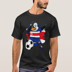 Dabbing Penguin Costa Rica Soccer Fans Jersey Foot T-Shirt
