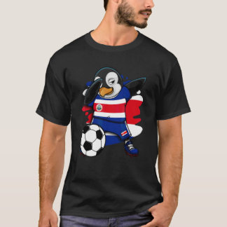 Dabbing Penguin Costa Rica Soccer Fans Jersey Foot T-Shirt