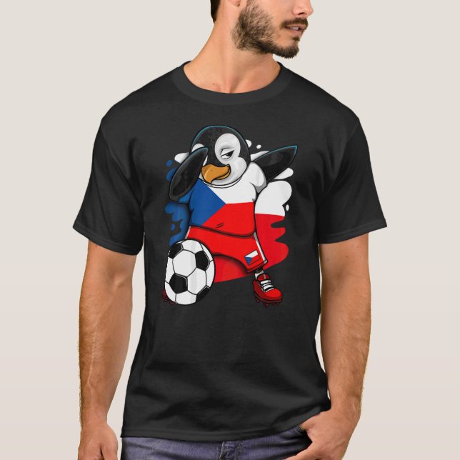 Dabbing Penguin Czech Republic Soccer Fans Jersey  T-Shirt (Front)