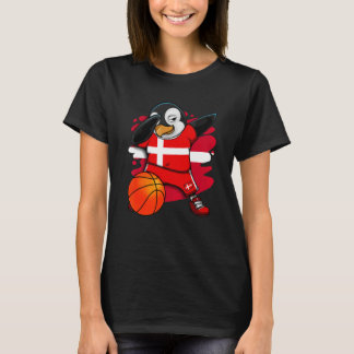 Dabbing Penguin Denmark Basketball Fans Jersey Sum T-Shirt