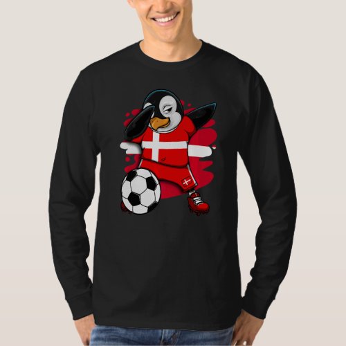 Dabbing Penguin Denmark Soccer Fans Jersey Footbal T_Shirt