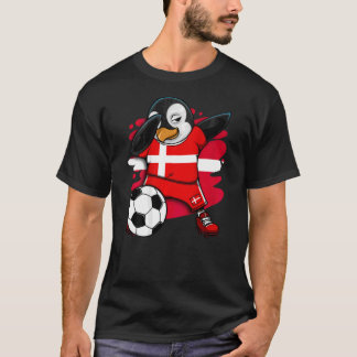 Dabbing Penguin Denmark Soccer Fans Jersey Footbal T-Shirt