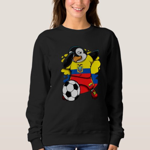 Dabbing Penguin Ecuador Soccer Fans Jersey Footbal Sweatshirt