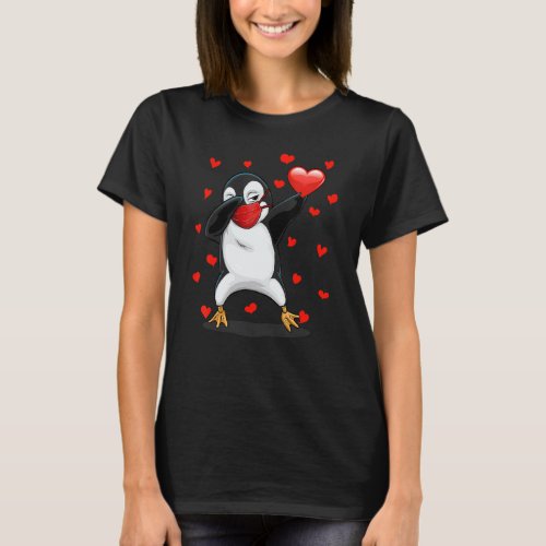 Dabbing Penguin Face Mask Dab Dance Funny Valentin T_Shirt