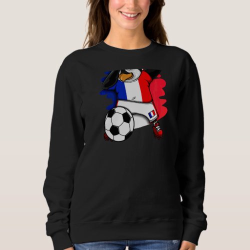 Dabbing Penguin France Soccer Fans Jersey Football Sweatshirt
