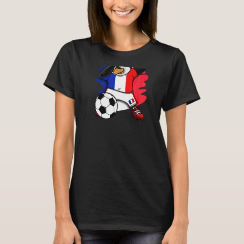 Dabbing Penguin France Soccer Fans Jersey Football T_Shirt