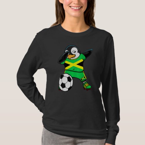 Dabbing Penguin Jamaica Soccer Fans Jersey Footbal T_Shirt
