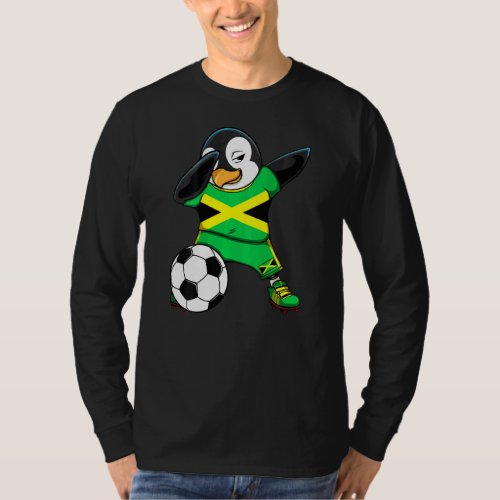 Dabbing Penguin Jamaica Soccer Fans Jersey Footbal T_Shirt