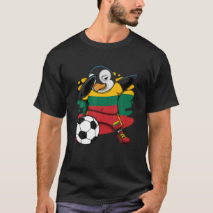 Dabbing Penguin Lithuania Soccer Fans Jersey Footb T-Shirt