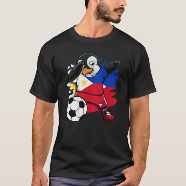 Dabbing Penguin Philippines Soccer Fans Jersey Fla T-Shirt (Front)
