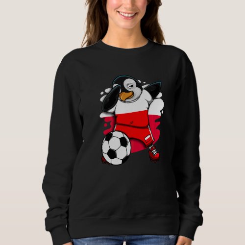 Dabbing Penguin Poland Soccer Fans Jersey Football Sweatshirt